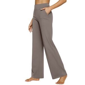 G4Free EverGoing Loose High Waist Business Casual Pants Brown Wide leg Large